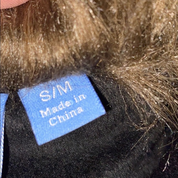 Simply Vera black y2K Faux Fur Fluffy vegan Leather Vest jacket small - Picture 5 of 8